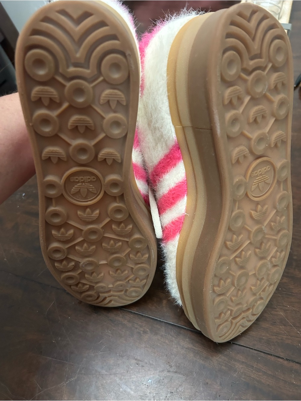 adidas Women’s Beige and Hot Pink Fuzzy Sneakers - Picture 8 of 8